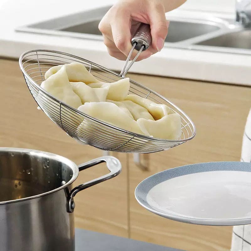 Home Kitchen Strainer, Stainless Steel Oval Skimmer, Oil Pot Food Filter, Round Stainless Steel Frying Food Colander With Long Handle, Dumplings Chaffy Dish Strainer, Kitchen Noodle Scoop Fried Strainer, Wire Fine Mesh Oil Strainer Home Kitchen Strainer, Stainless Steel Oval Skimmer, Oil Pot Food Filter, Round Stainless Steel Frying Food Colander With Long Handle, Dumplings Chaffy Dish Strainer, Kitchen Noodle Scoop Fried Strainer, Wire Fine Mesh Oil Strainer